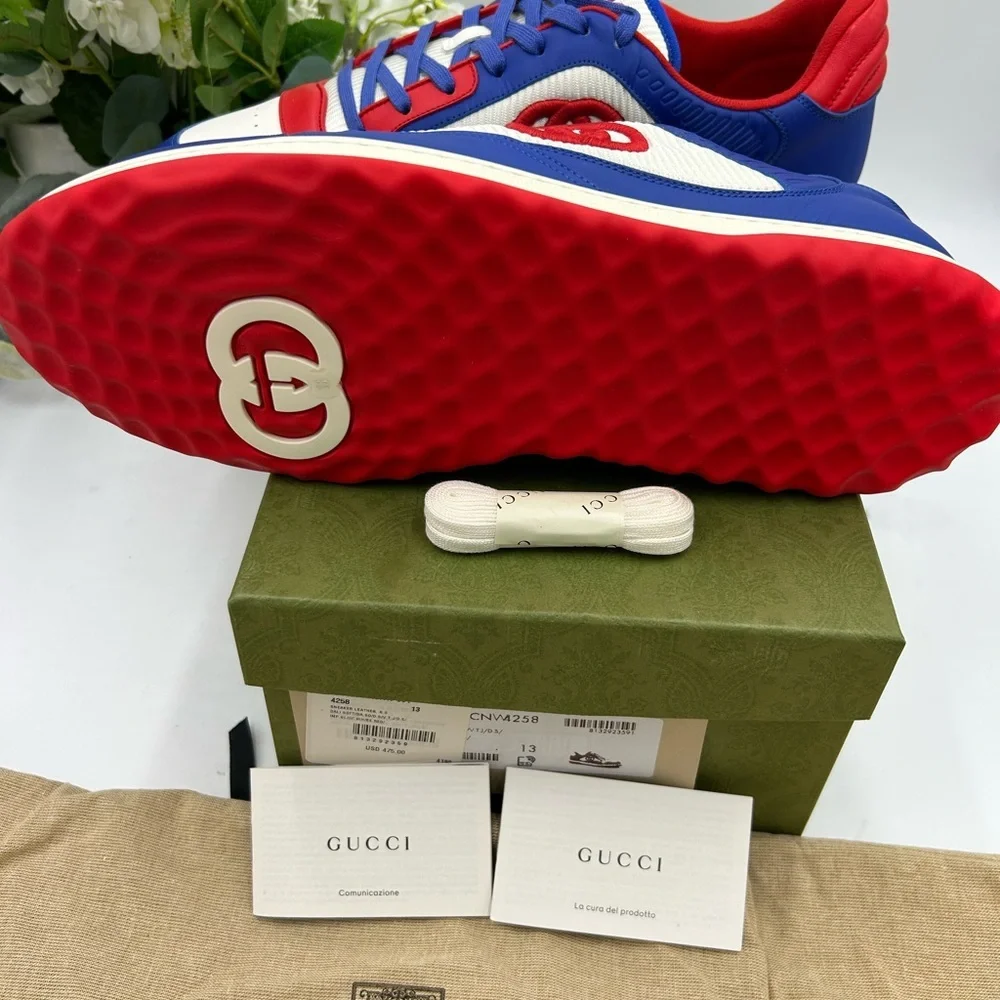 Men's Gucci Mac 80 leather low top sneakers size 13 made in Italy